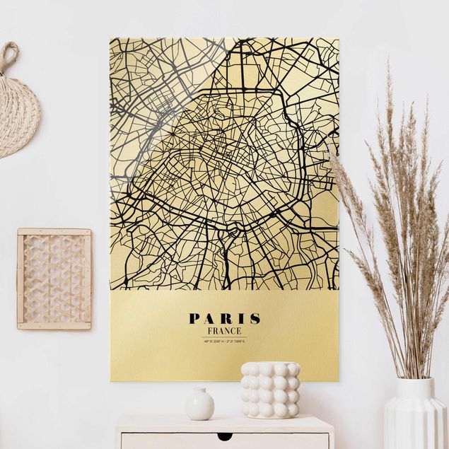 Cuadros de cristal París Paris City Map - Classic