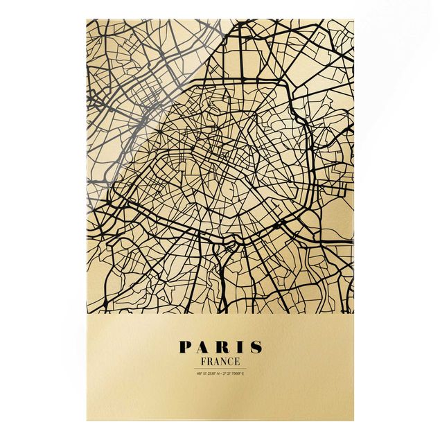 Cuadros ciudades Paris City Map - Classic