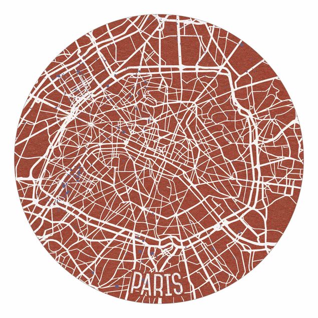 Papel pintado moderno City Map Paris - Retro