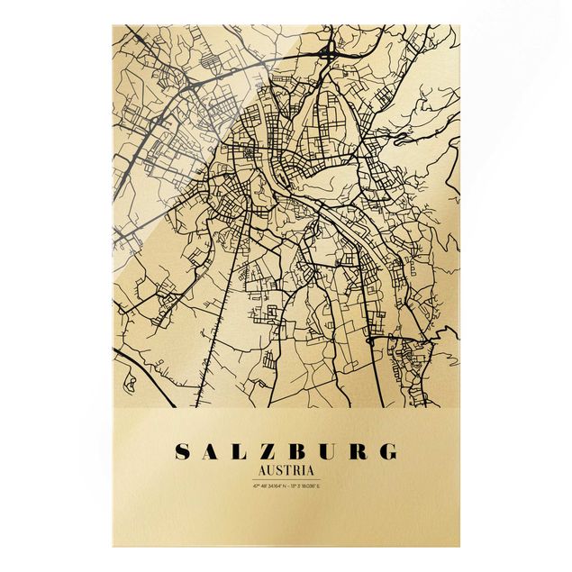 Cuadros decorativos Salzburg City Map - Classic