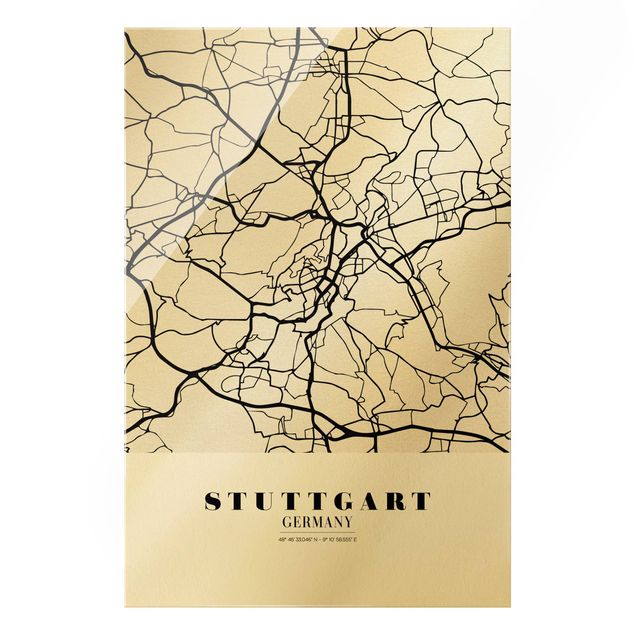 Cuadros decorativos Stuttgart City Map - Classic
