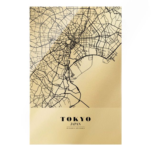 Cuadros modernos blanco y negro Tokyo City Map - Classic