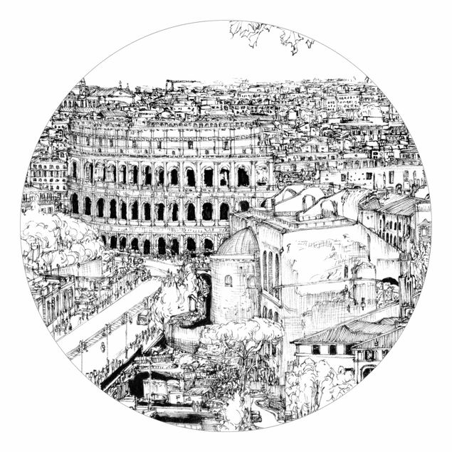 Papeles pintados blanco y negro City Study - Rome