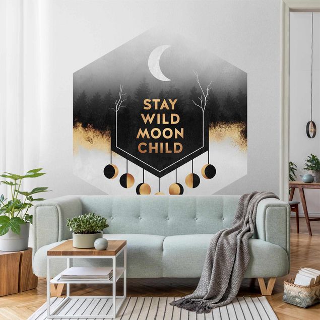 Papel pintado hexagonal Stay Wild Moon Child