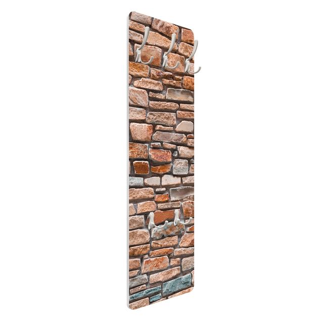 Percha pared Stone Look Red Turquoise