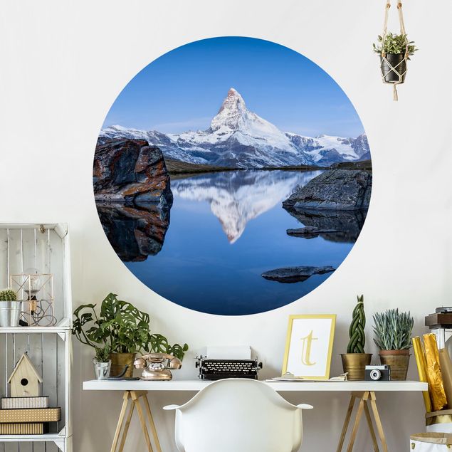 papel pintado arquitectura Stellisee Lake In Front Of The Matterhorn