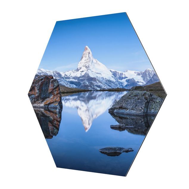 Cuadros paisajes naturaleza Stellisee Lake In Front Of The Matterhorn