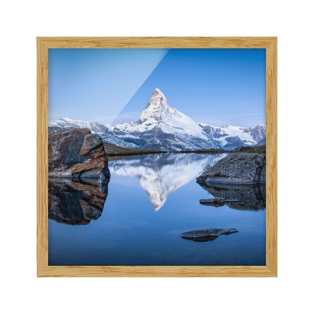 Cuadros de paisajes naturales  Stellisee Lake In Front Of The Matterhorn