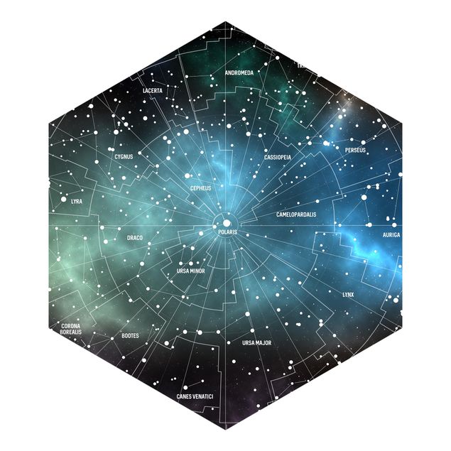 Papel pared azul Stellar Constellation Map Galactic Nebula