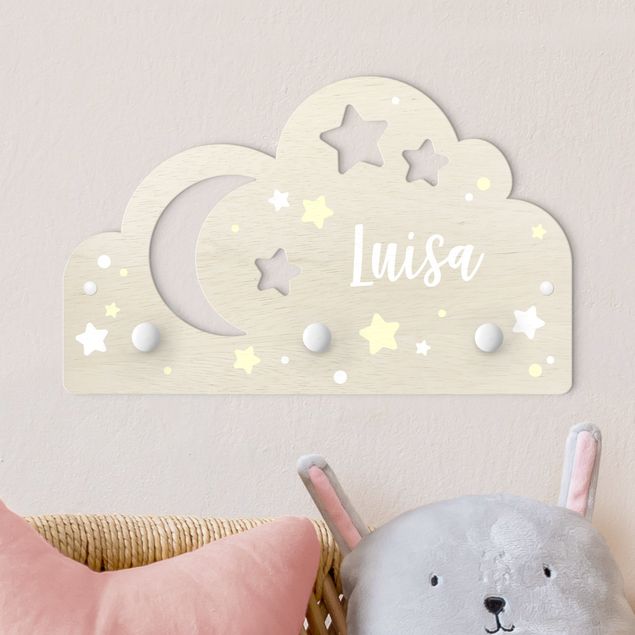 Decoración habitacion bebé Starry Cloud And Moon With Customised Name
