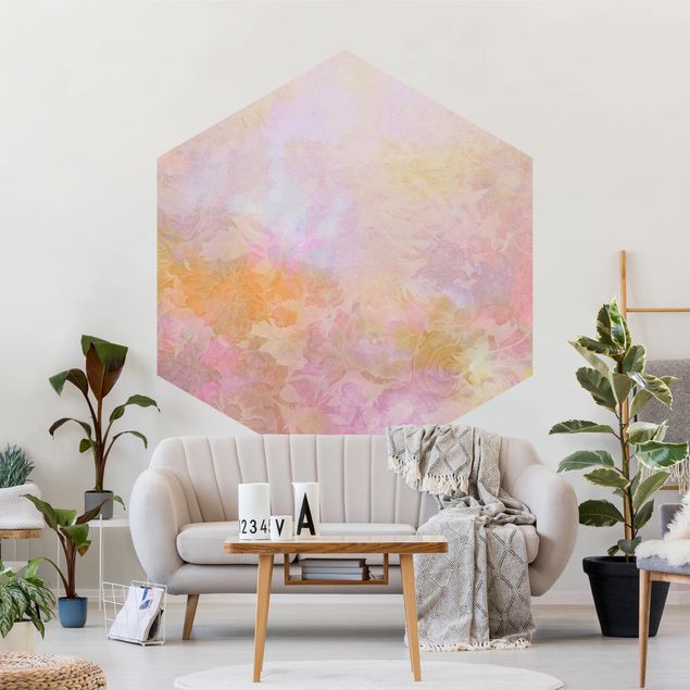 Papel pintado moderno Bright Floral Dream In Pastel
