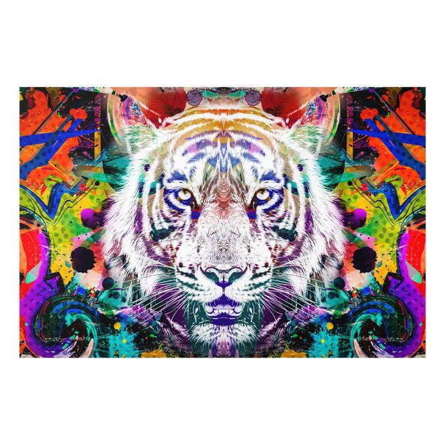 Cuadros multicolores Street Art Tiger