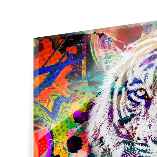 Tableros magnéticos de vidrio Street Art Tiger