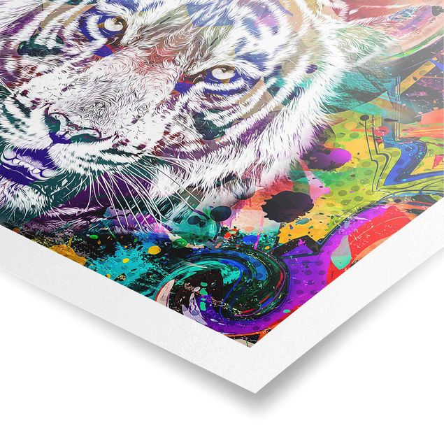 Cuadros multicolor Street Art Tiger