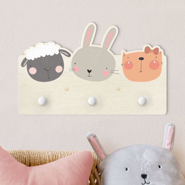 Decoración habitación infantil Cute Zoo - Sheep Bunny And Cat