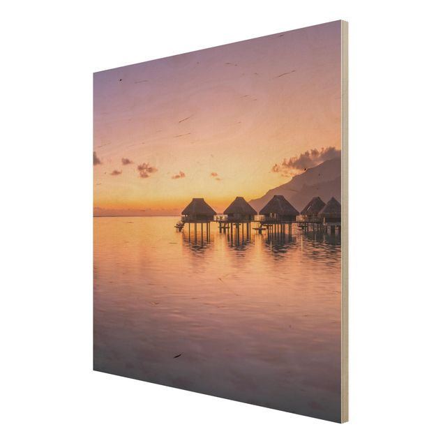 Cuadros de madera playas Sunset Dream