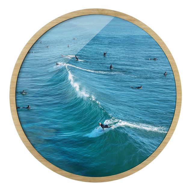 Pósters enmarcados de playas Surfer At Huntington Beach