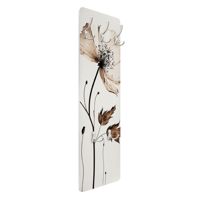 Perchero de pared panel de madera - Transparent blossom brown