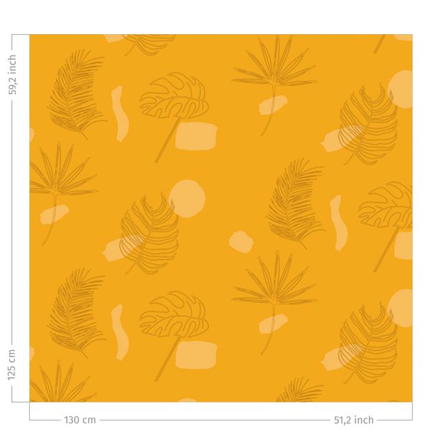 Decoración de cocinas Tropical Leaf Pattern - Warm Yellow