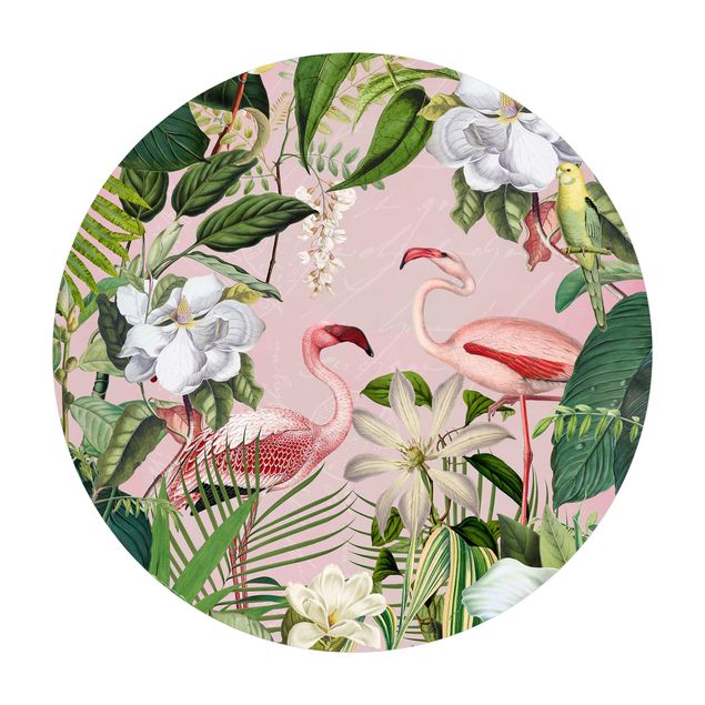 Cuadros Haase Tropical Flamingos With Plants In Pink