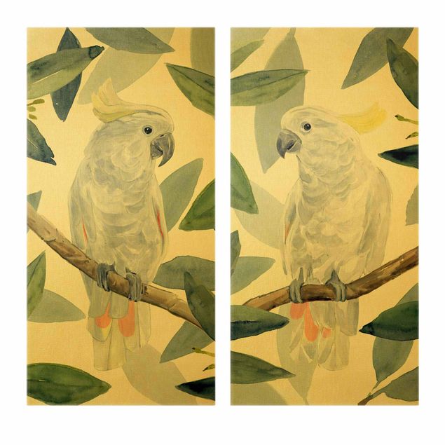 Cuadros verdes Tropical Cockatoo Set