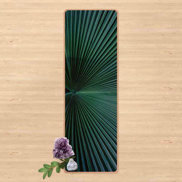 Alfombras modernas Tropical Plants Palm Leaf In Turquoise ll