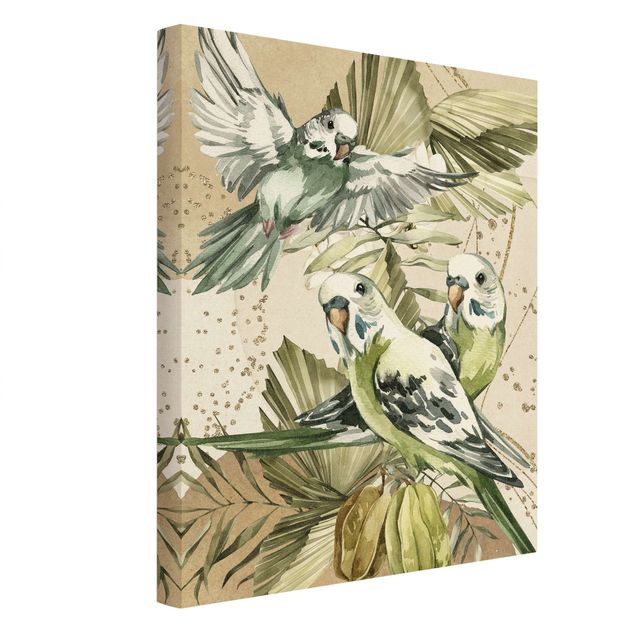 Cuadros decorativos Tropical Birds - Green Budgerigar