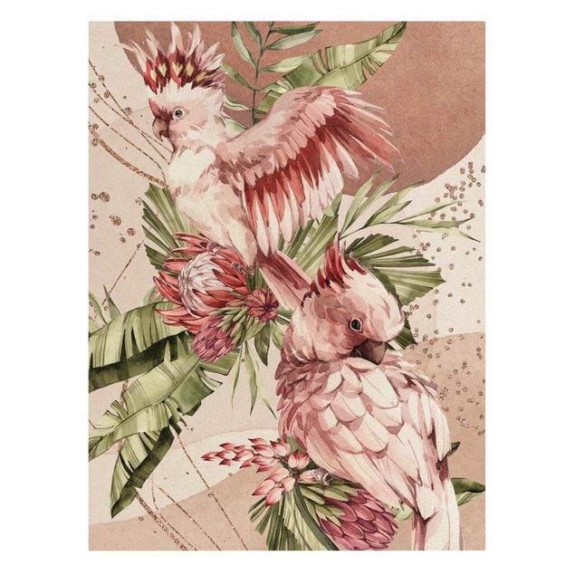 Cuadros decorativos Tropical Birds - Pink Cockatoes