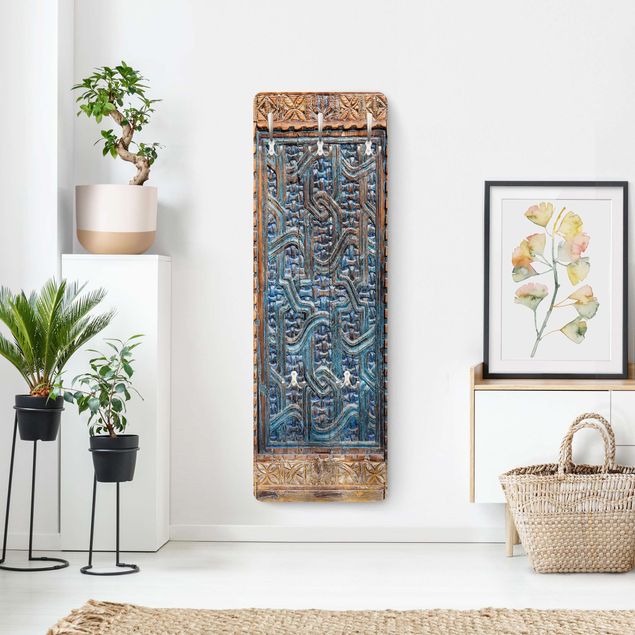 Percheros de pared azules Door With Moroccan Carving