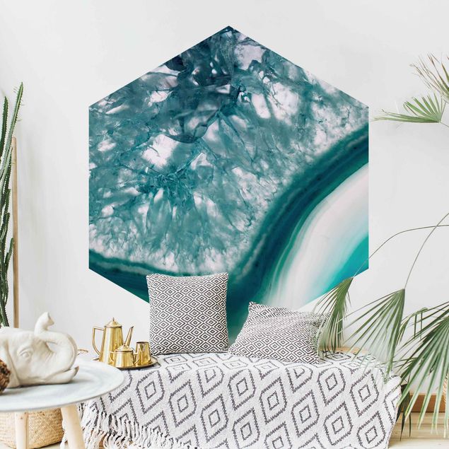 Papeles pintados modernos Turquoise Crystal