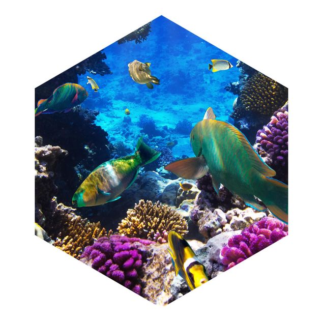 Papel pintado hexagonal Underwater Dreams