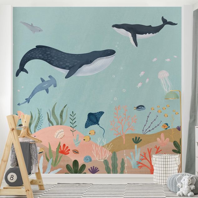 Decoración infantil pared Underwater World With Colourful Coral Reef