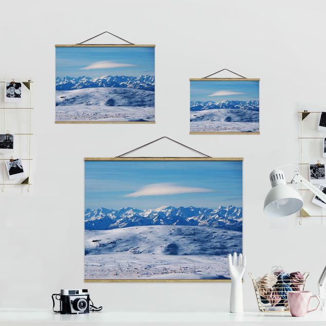Cuadros en tonos azules Snowy Mountain Landscape