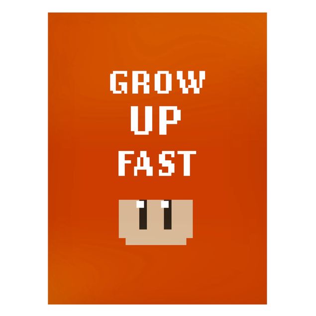 Cuadros con frases motivadoras Video Game Grow Up Fast In Red
