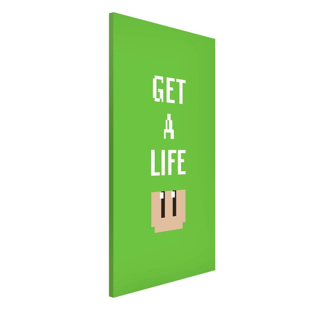 Tableros magnéticos frases Video Game Text Get A Life In Green