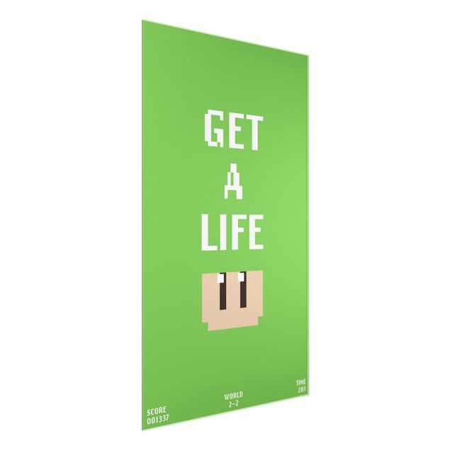 Cuadro verde Video Game Text Get A Life In Green
