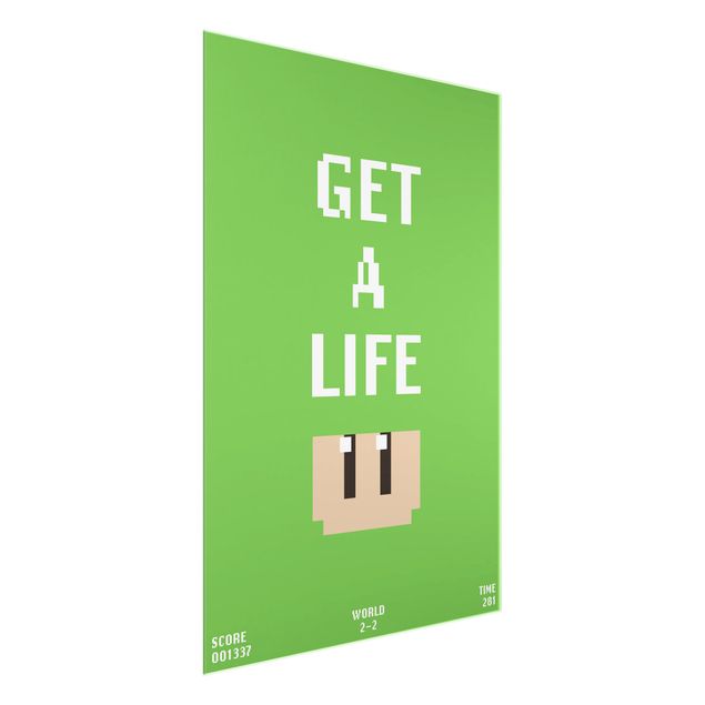 Cuadro verde Video Game Text Get A Life In Green