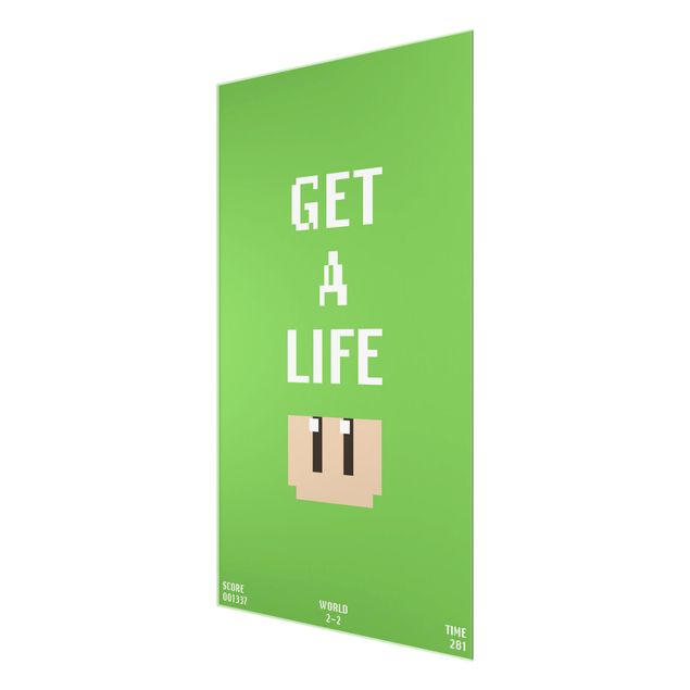 Tableros magnéticos de vidrio Video Game Text Get A Life In Green