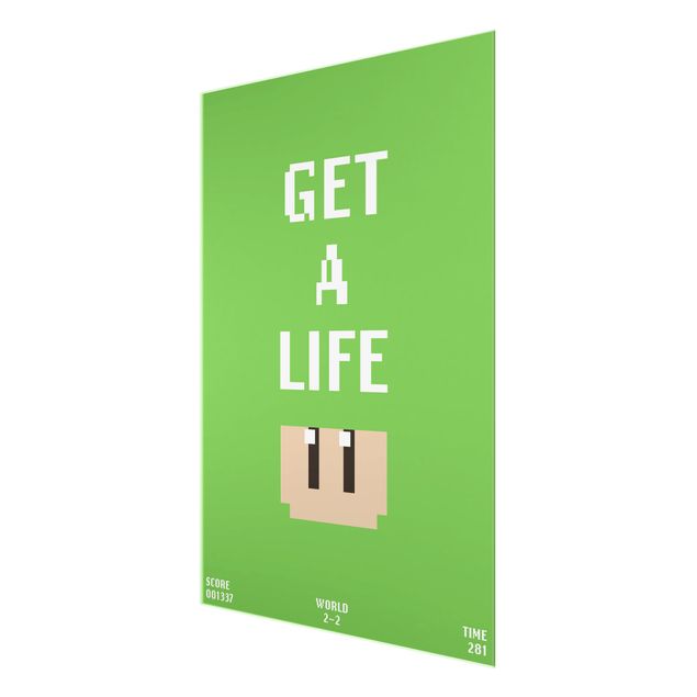 Tableros magnéticos de vidrio Video Game Text Get A Life In Green