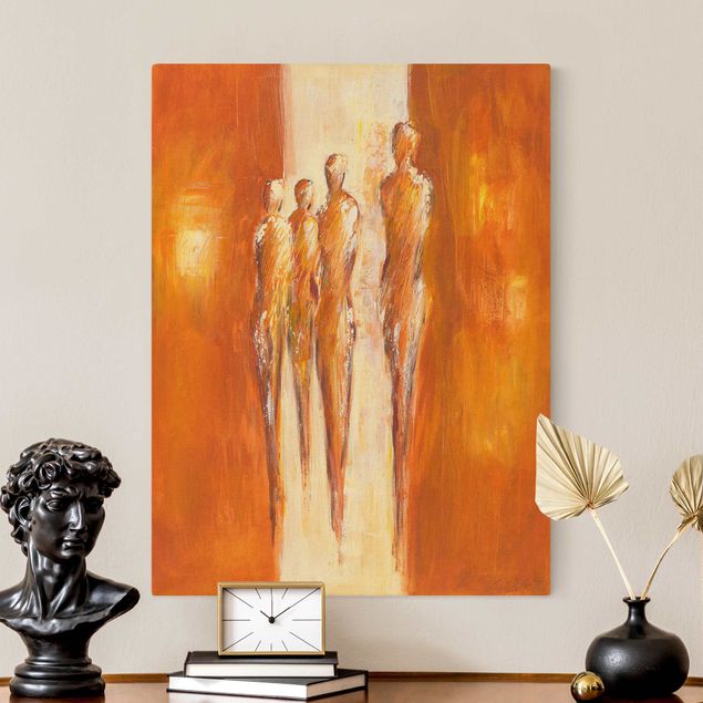Lienzos de cuadros famosos Four Figures In Orange 02