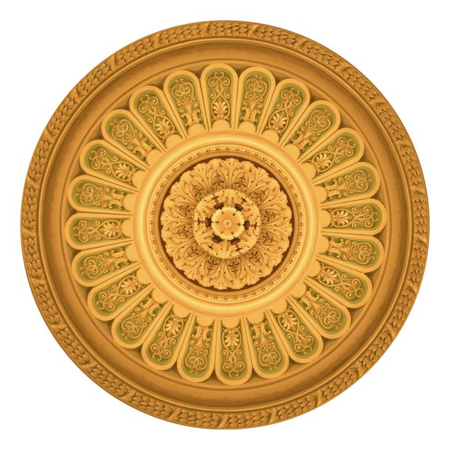 Papel pared dorado Victorian Ornamentation In Circle