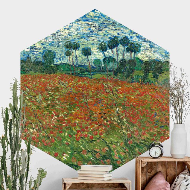 Papel pintado amapolas Vincent Van Gogh - Poppy Field