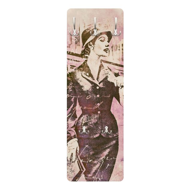 Perchero rosado Vintage Collage - Parisienne