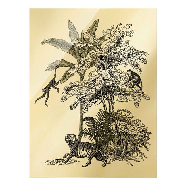 Cuadros de flores Vintage Illustration - Climbing Monkeys