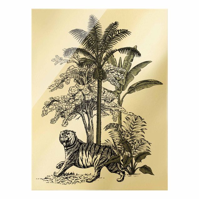 Cuadros de flores Vintage Illustration - Proud Tiger