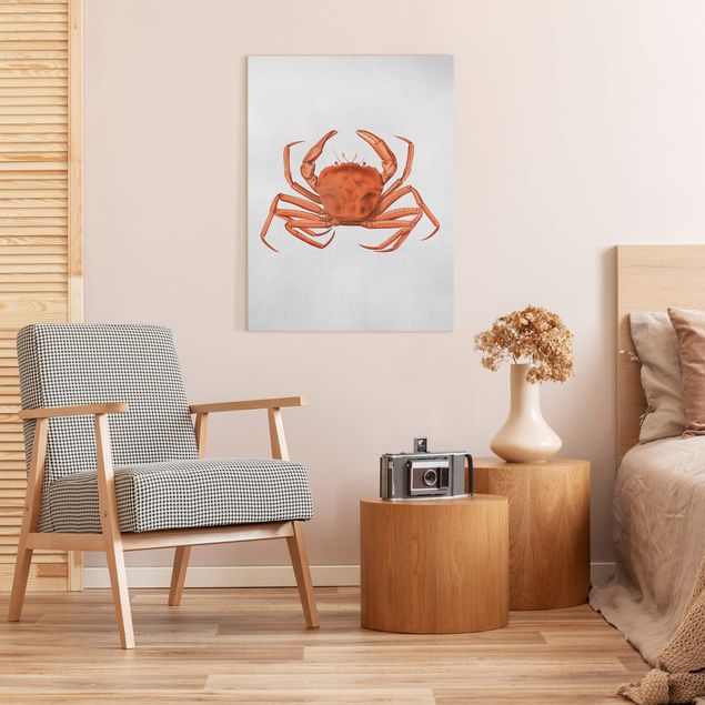 Cuadro con paisajes Vintage Illustration Red Crab
