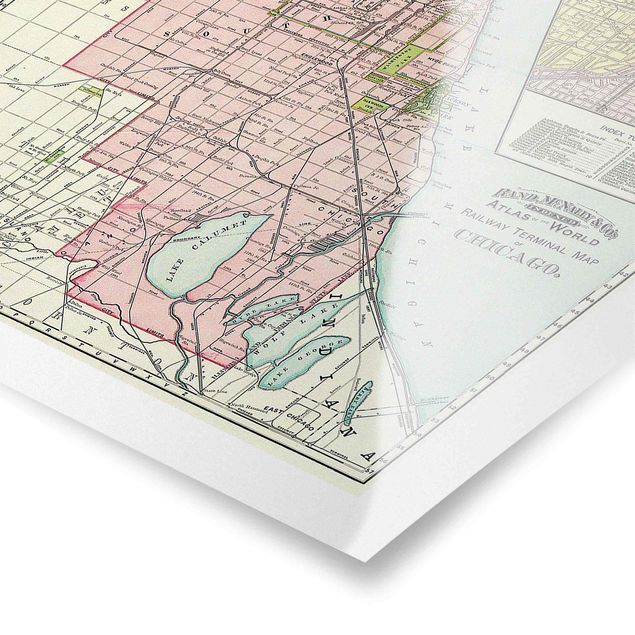 Cuadros Haase Vintage Map Chicago