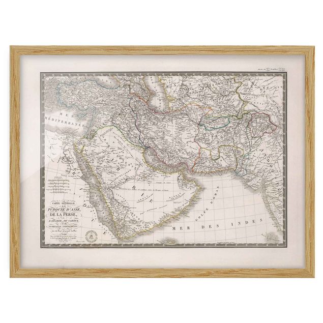 Pósters enmarcados vintage Vintage Map In The Middle East