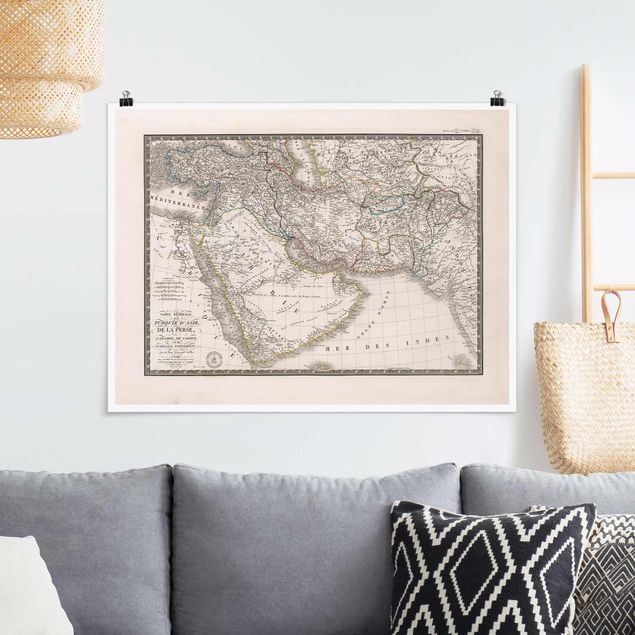 Decoración cocina Vintage Map In The Middle East