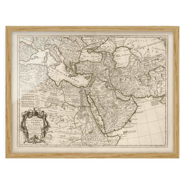Pósters enmarcados vintage Vintage Map The Middle East